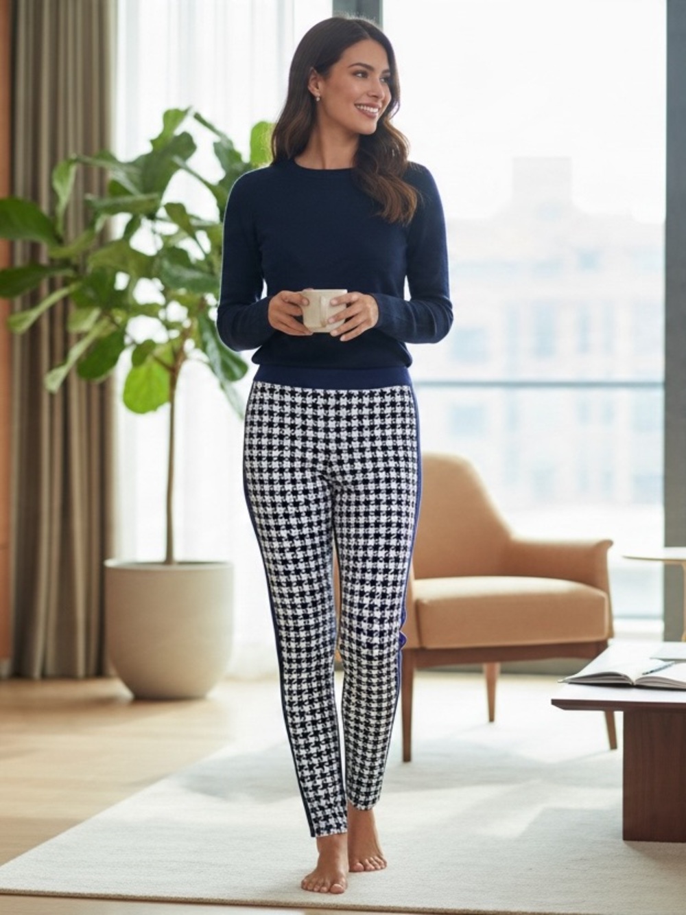 Joseph Ribkoff Women's Houndstooth Leggings